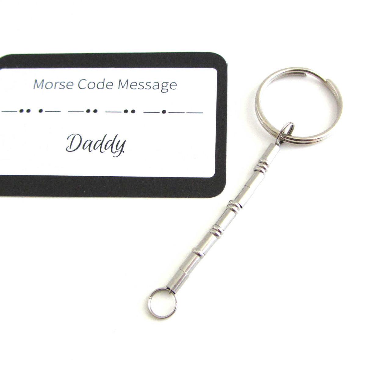 Daddy Morse Code Keyring