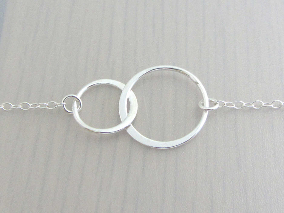 Double Infinity Bracelet Silver, Friendship Bracelet for 2